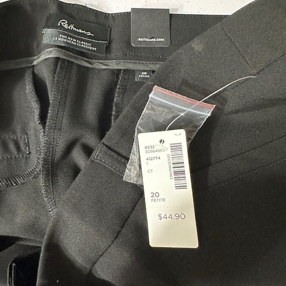 NEW Classic Black Straight Leg Dress Pants Reitmans 20P - Picture 5 of 12